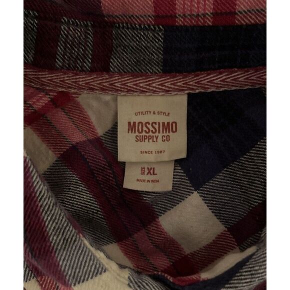Mossimo Multicolor plaid button down pockets women's Long Sleeve Shirt Dress XL - Picture 6 of 7